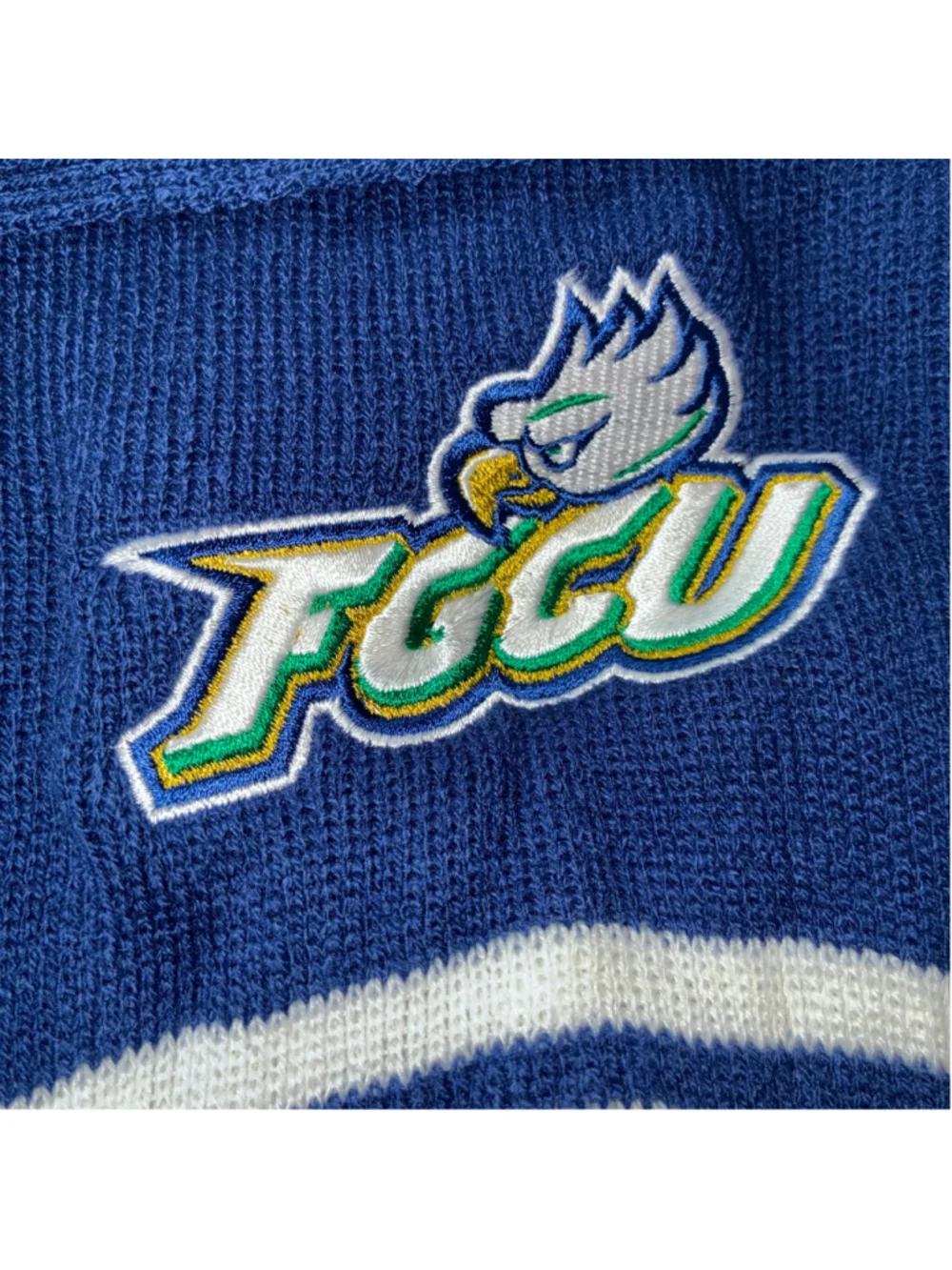 FGCU Florida Gulf Coast University Scarf One Size Blue White Knit